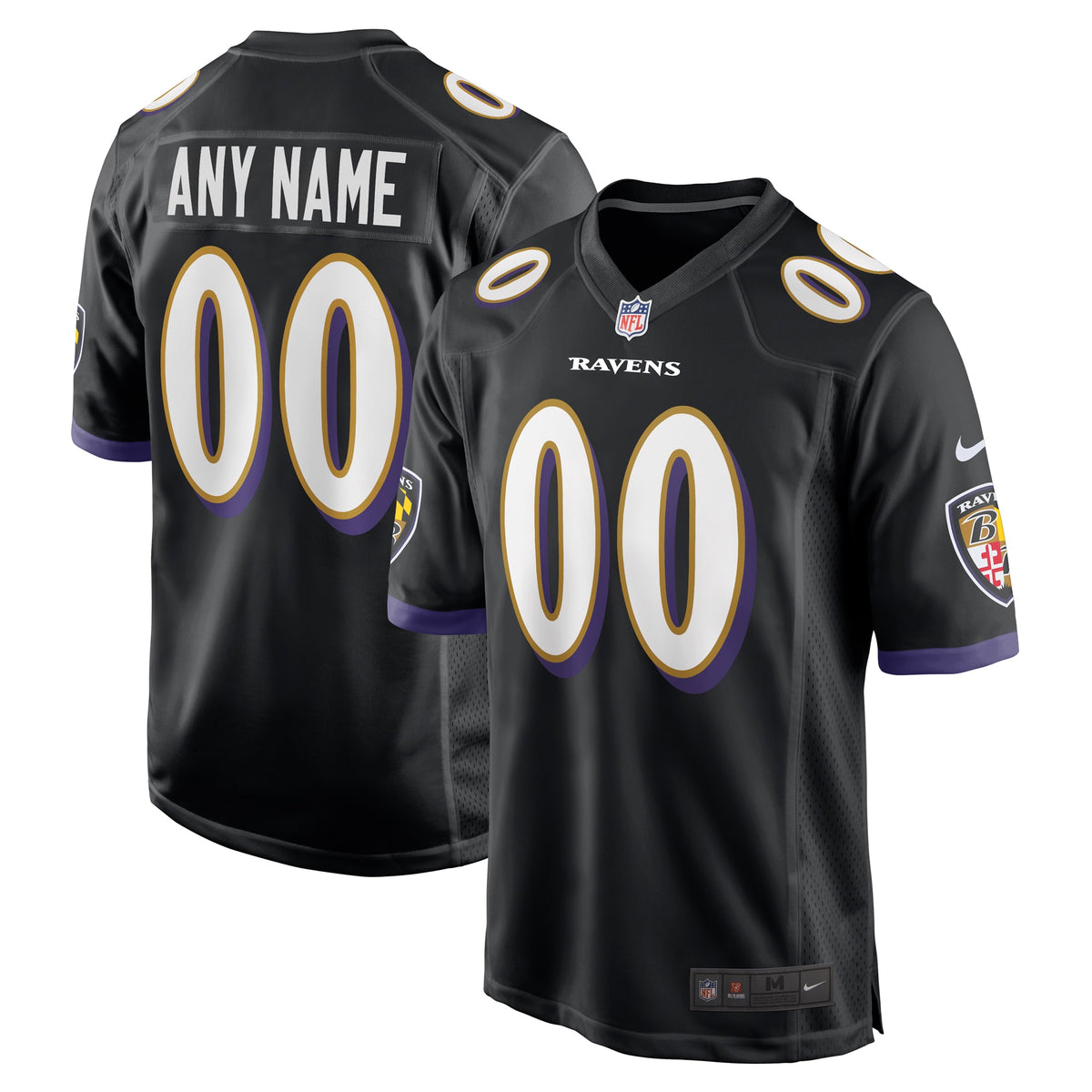 Baltimore Ravens Nike Alternate Custom Game Jersey Black