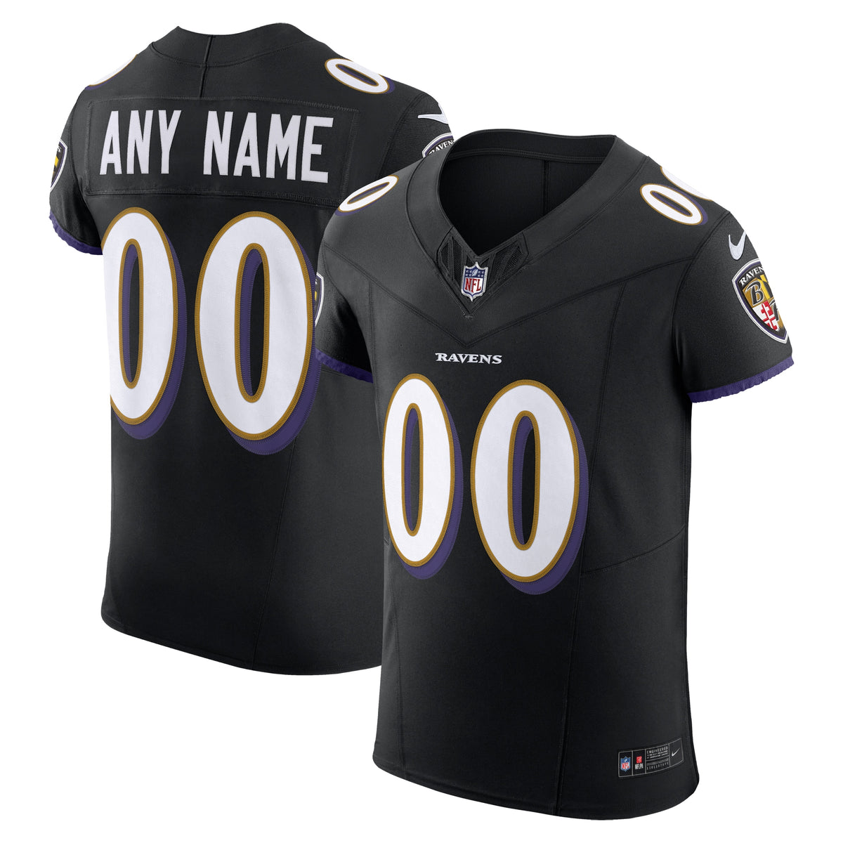 Baltimore Ravens Nike Vapor F.U.S.E. Elite Custom Jersey Black