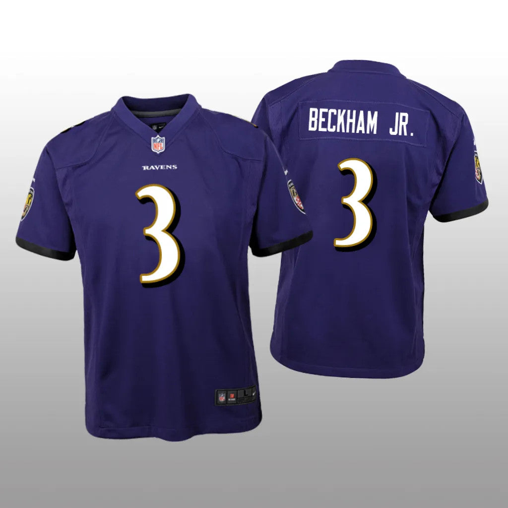 Baltimore Ravens Odell Beckham Jr. Purple Jersey Game Youth