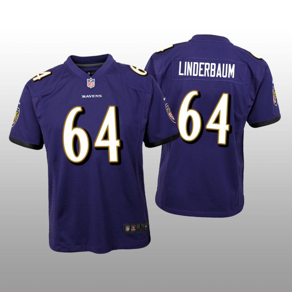 Baltimore Ravens Tyler Linderbaum Purple Jersey Game Youth