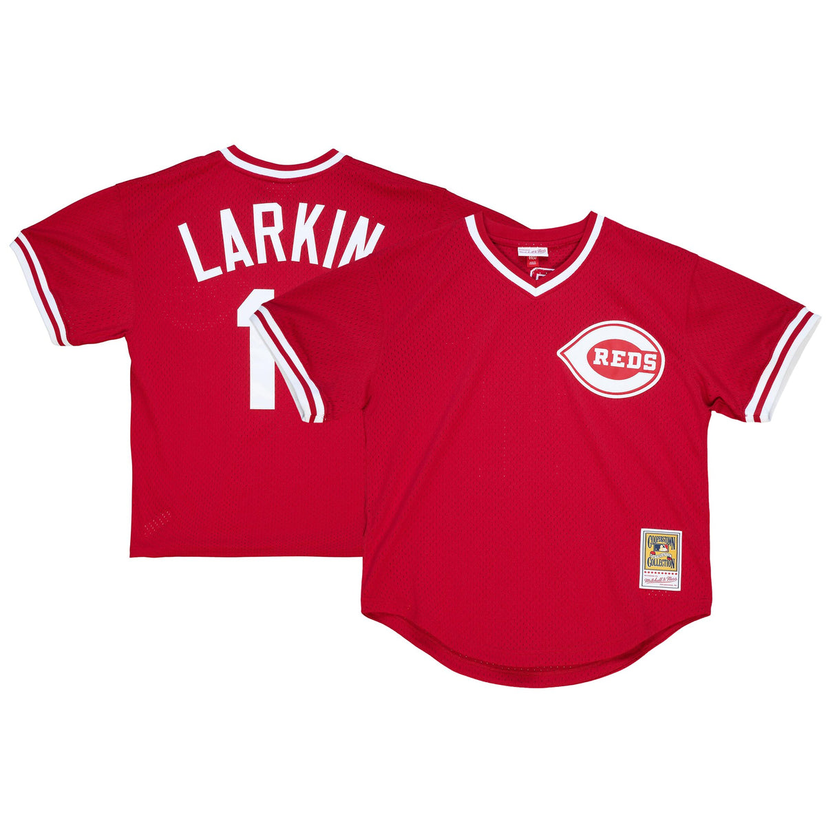 Barry Larkin Cincinnati Reds Mitchell Ness Youth Cooperstown Collection Mesh Batting Practice Jersey Red