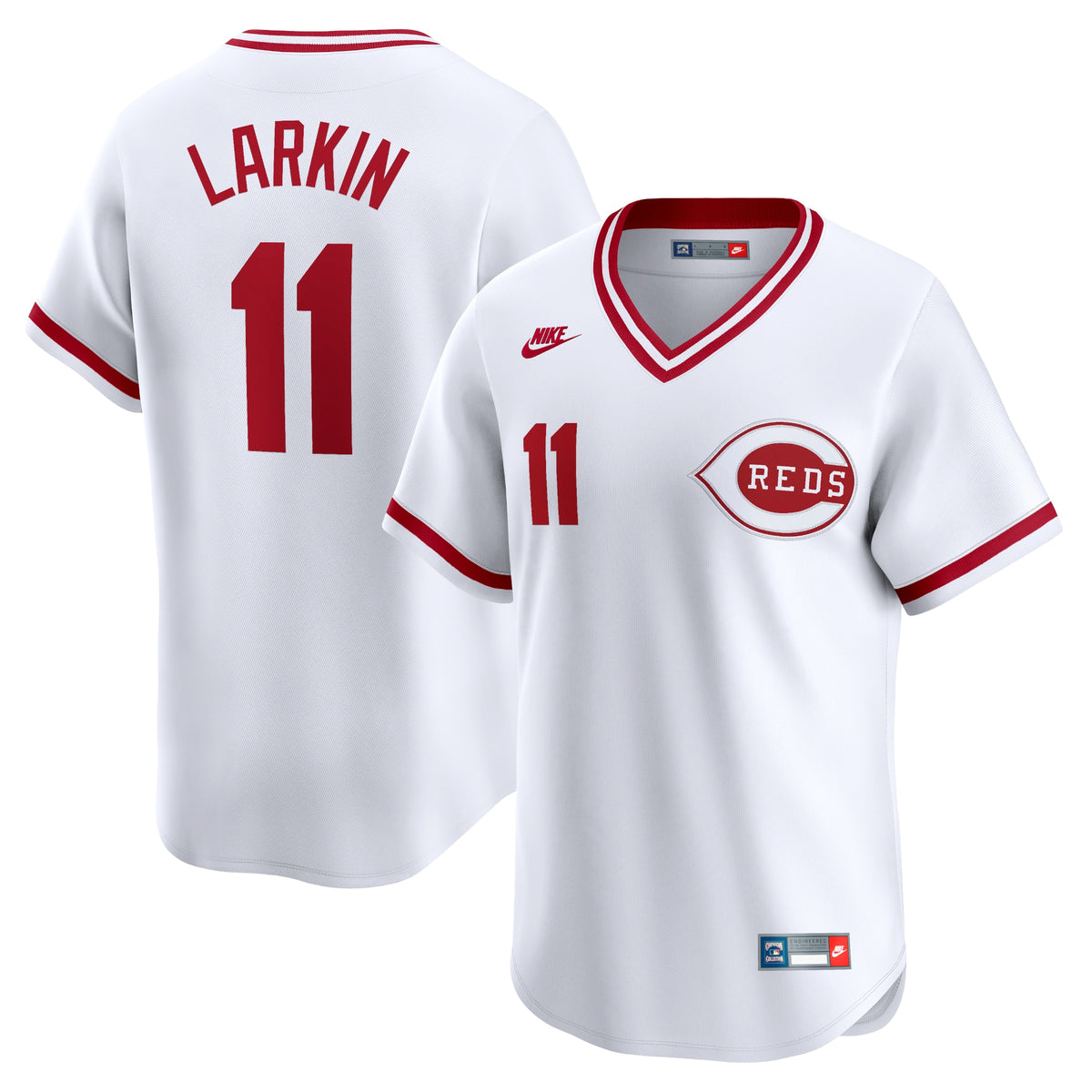 Barry Larkin Cincinnati Reds Nike Throwback Cooperstown Limited Jersey White