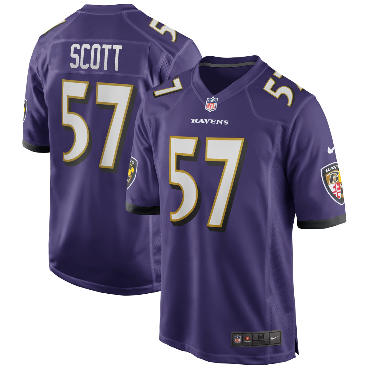 Bart Scott Baltimore Ravens Nike Game Retired Player Jersey Purple