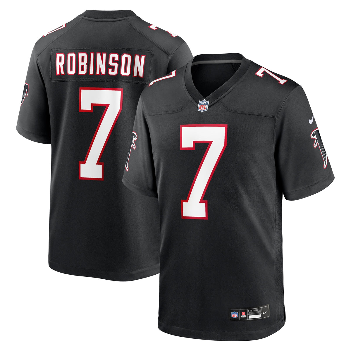 Bijan Robinson Atlanta Falcons Nike 2023 NFL Draft First Round Pick Throwback Game Jersey Black