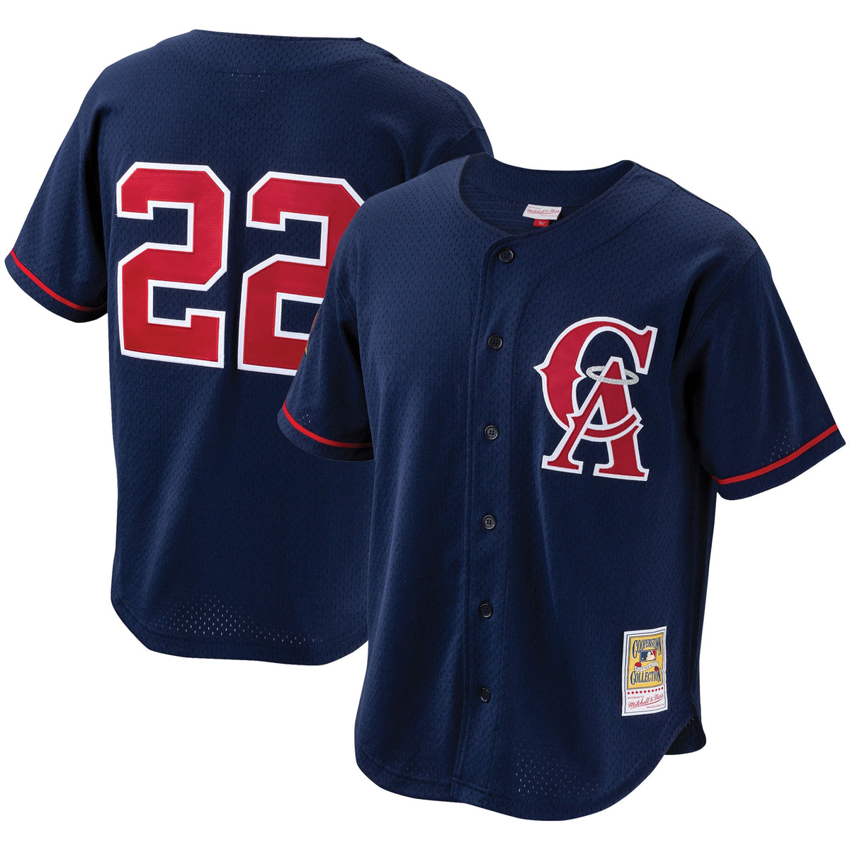 Bo Jackson California Angels Mitchell Ness Cooperstown Collection Mesh Batting Practice Button-Up Jersey Navy