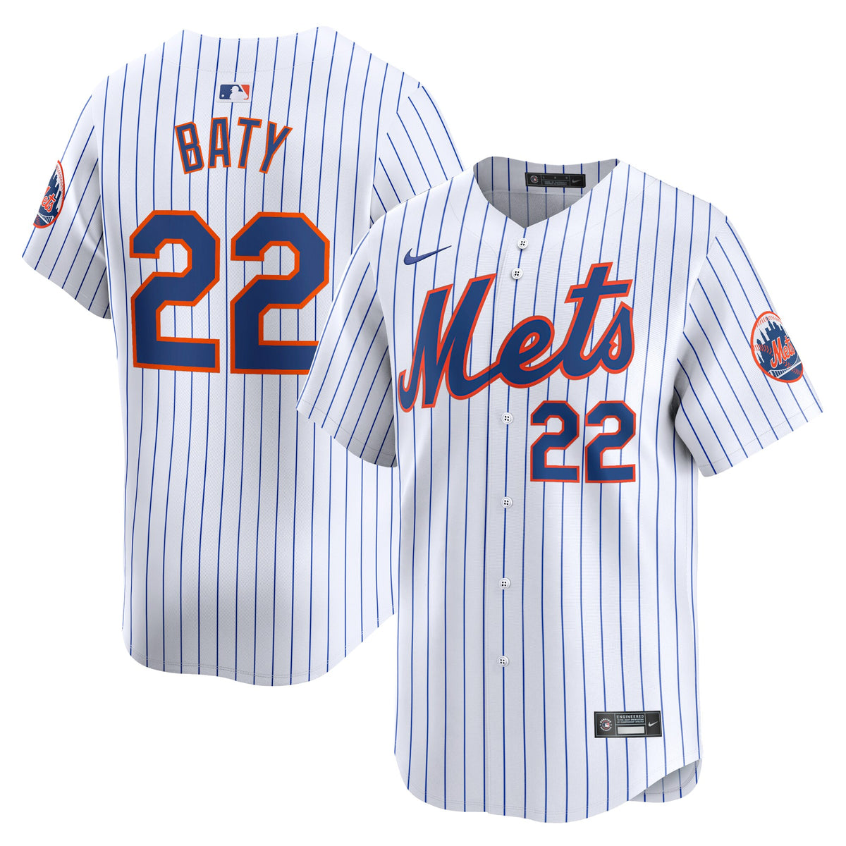 Brett Baty New York Mets Nike Home Limited Player Jersey White
