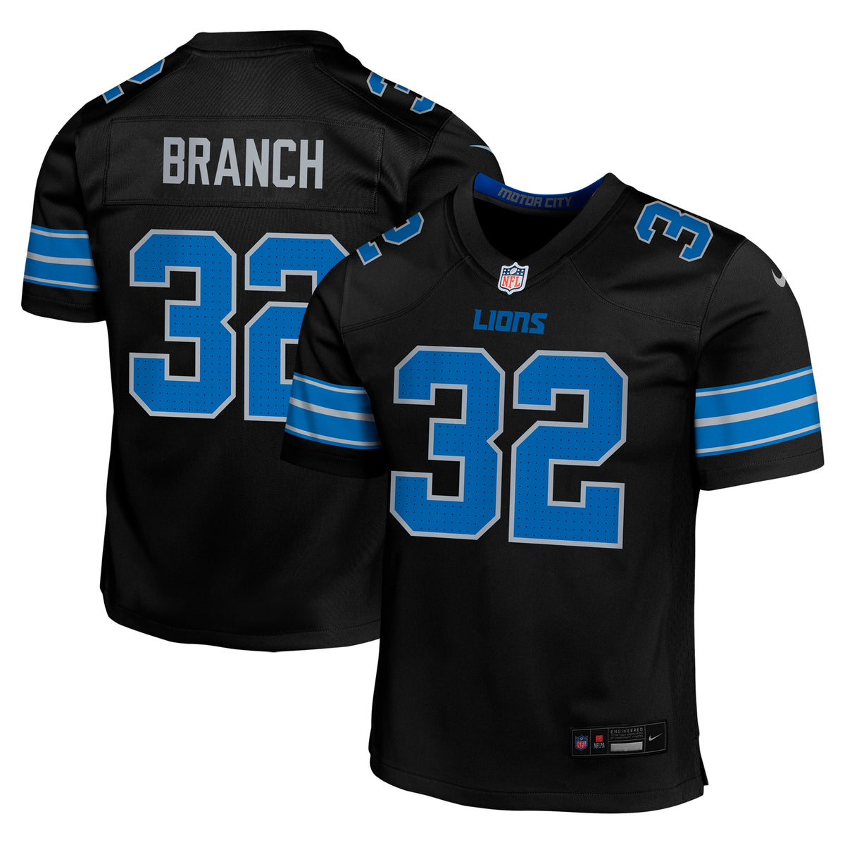 Brian Branch Detroit Lions Nike Youth Alternate Player Game Jersey Black