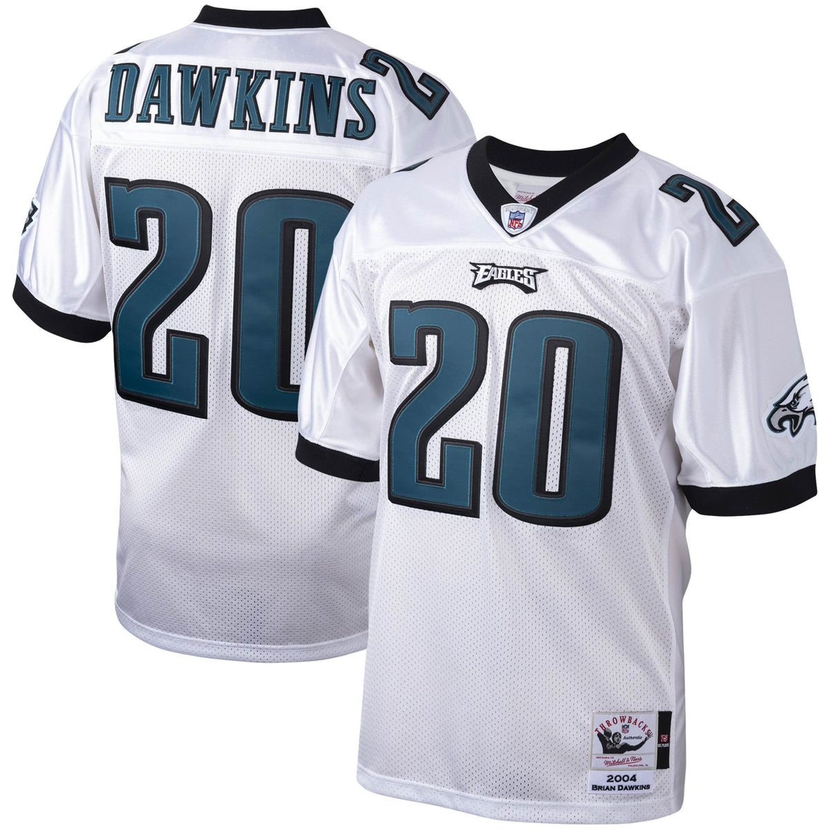 Brian Dawkins Philadelphia Eagles 2004 Mitchell Ness Authentic Throwback Retired Player Jersey White
