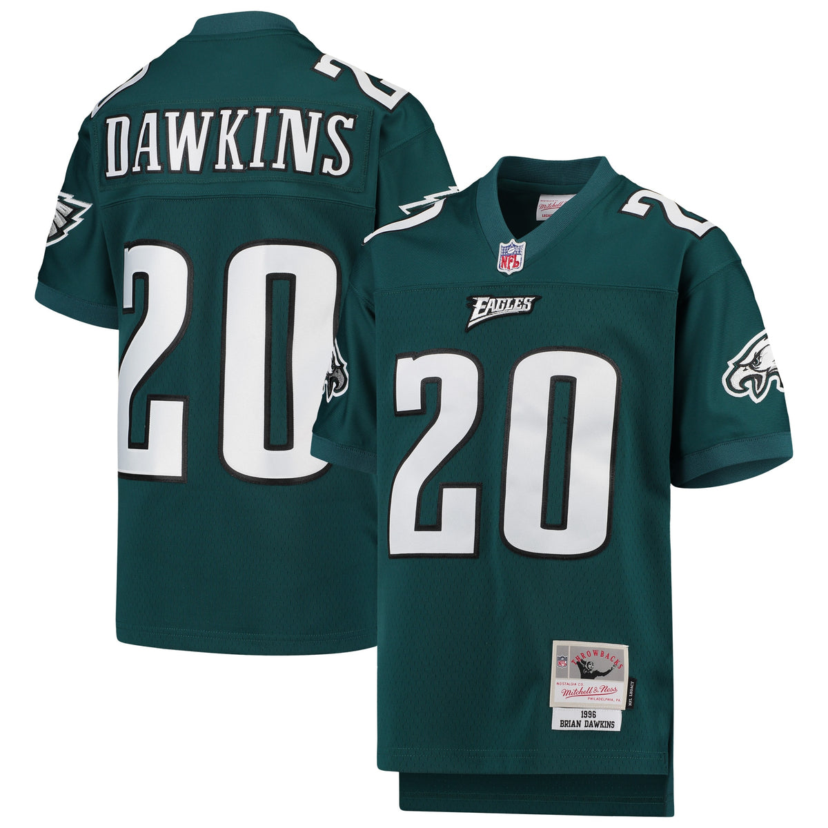 Brian Dawkins Philadelphia Eagles Mitchell Ness Youth 2004 Legacy Retired Player Jersey Midnight Green