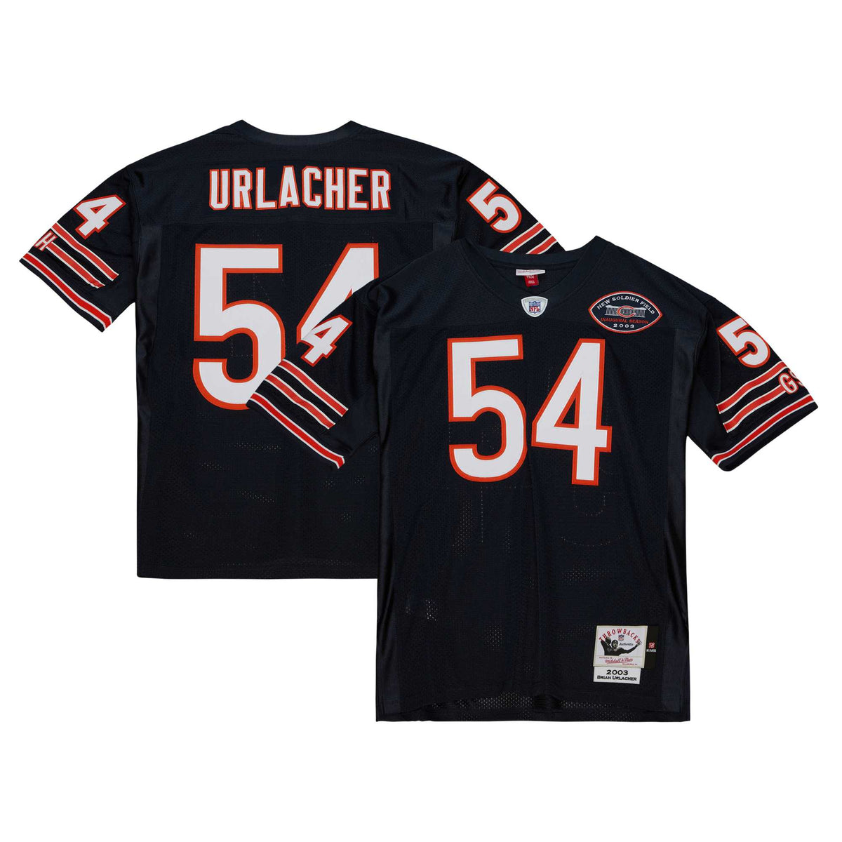 Brian Urlacher Chicago Bears 2003 Mitchell Ness Authentic Throwback Retired Player Jersey Navy
