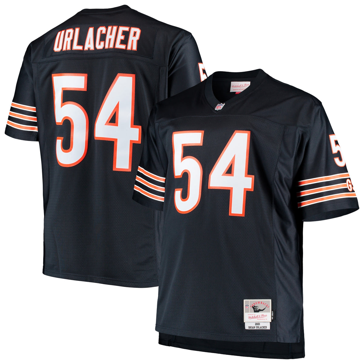 Brian Urlacher Chicago Bears Mitchell Ness Big Tall 2001 Retired Player Replica Jersey Navy