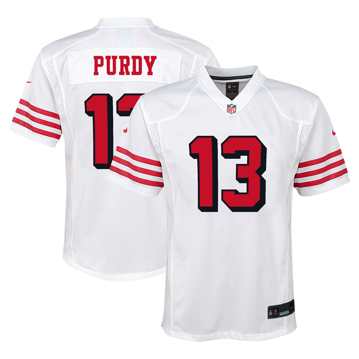 Brock Purdy San Francisco 49ers Nike Youth Alternate Player Game Jersey White