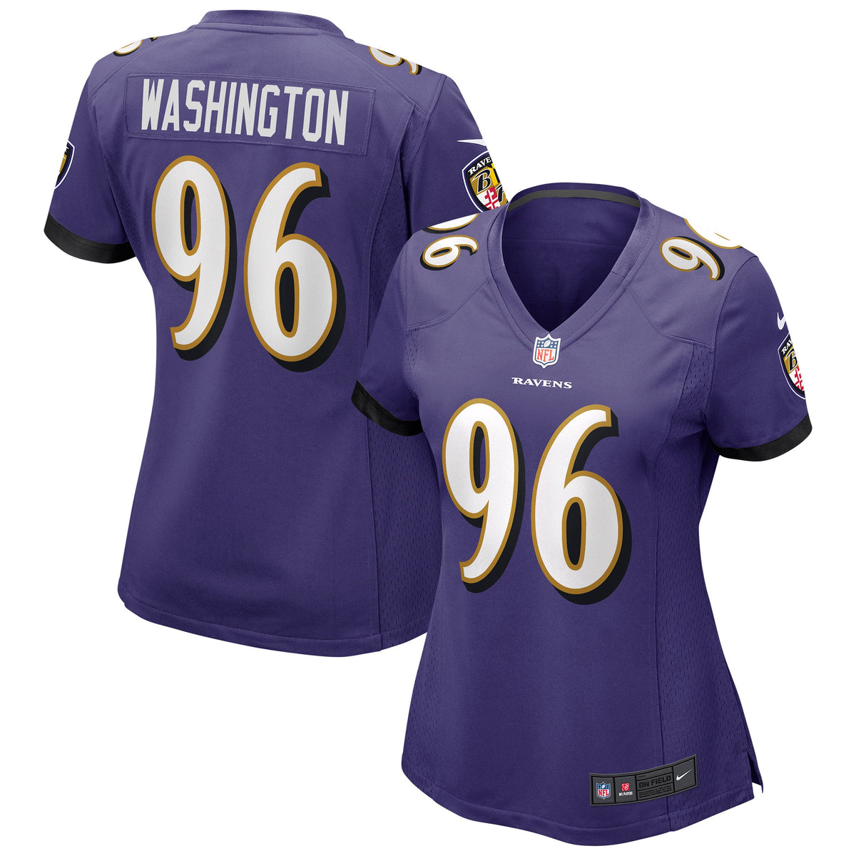 Broderick Washington Baltimore Ravens Nike Women's Game Jersey Purple