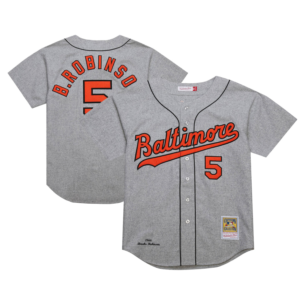 Brooks Robinson Baltimore Orioles Mitchell Ness Cooperstown Collection 1966 Authentic Jersey Gray