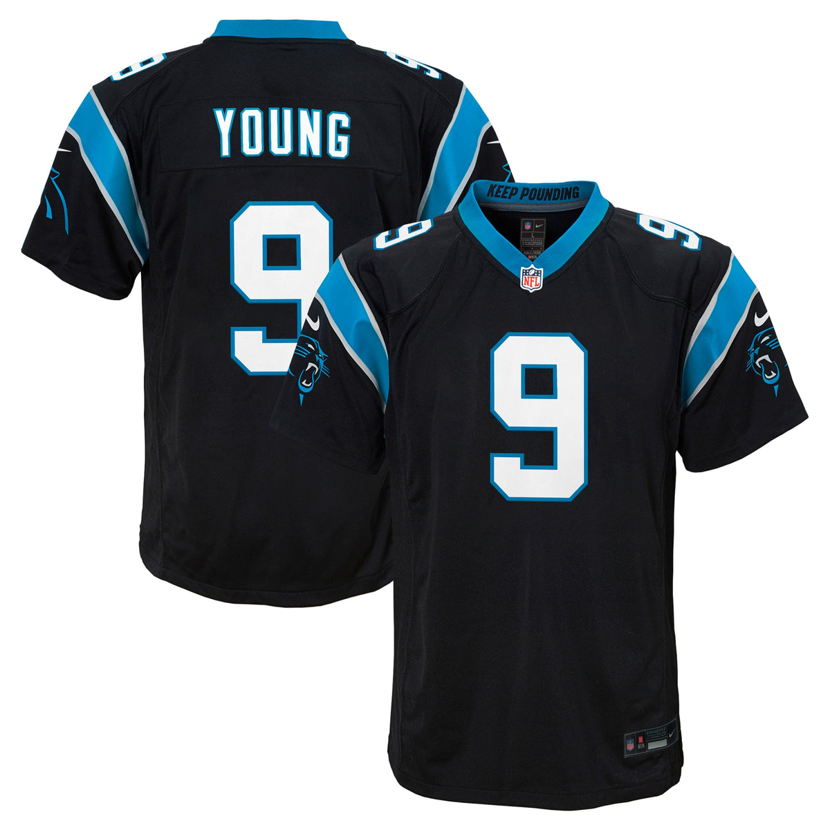 Bryce Young Carolina Panthers Nike Youth Game Jersey Black