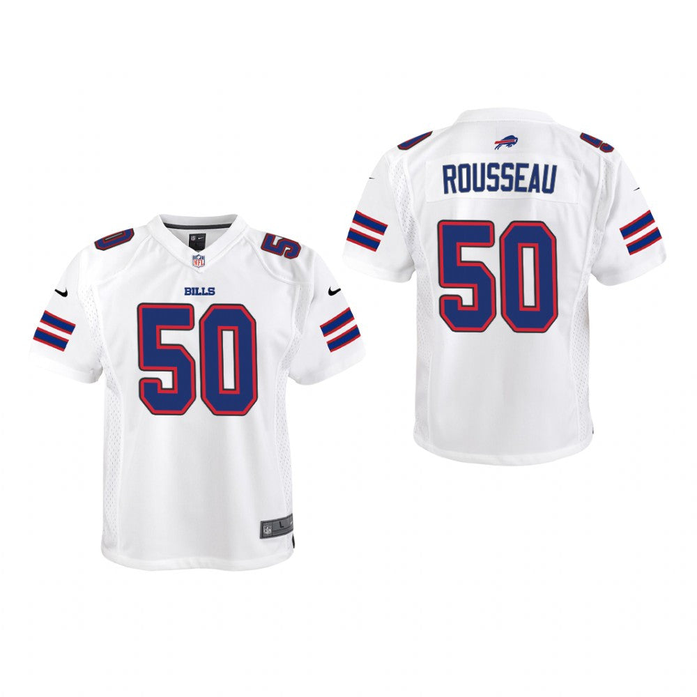 Buffalo Bills Gregory Rousseau White Jersey Game Youth