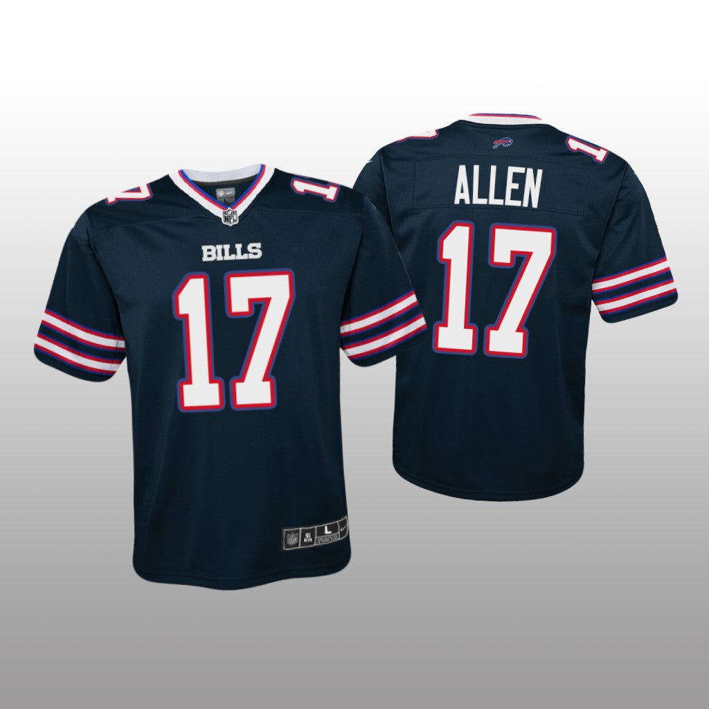 Buffalo Bills Josh Allen Navy Jersey Inverted Game Youth