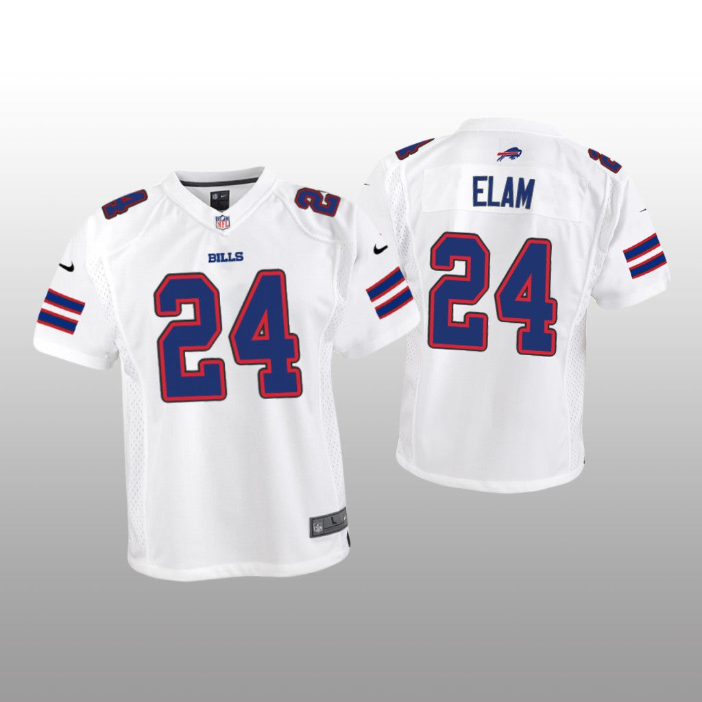 Buffalo Bills Kaiir Elam White Jersey Game Youth