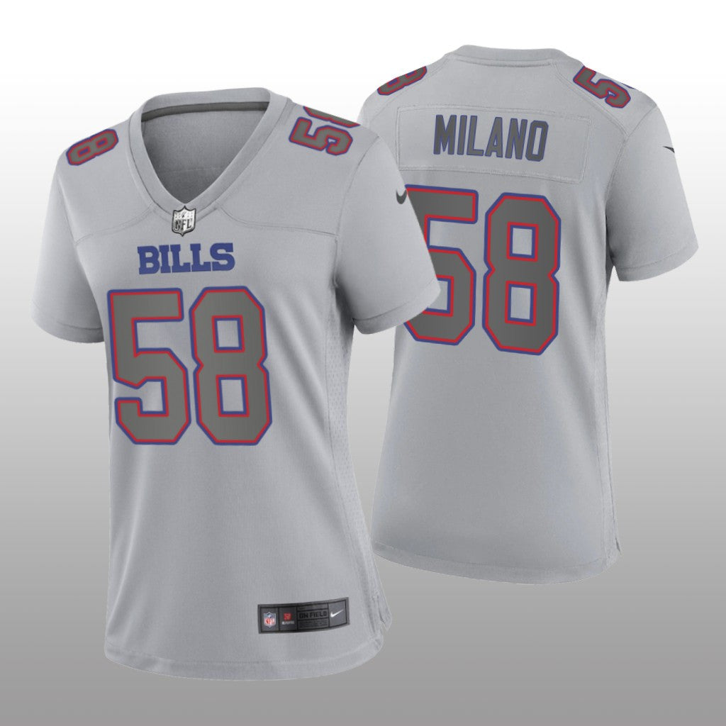 Buffalo Bills Matt Milano Gray Jersey Atmosphere Fashion Game Women's