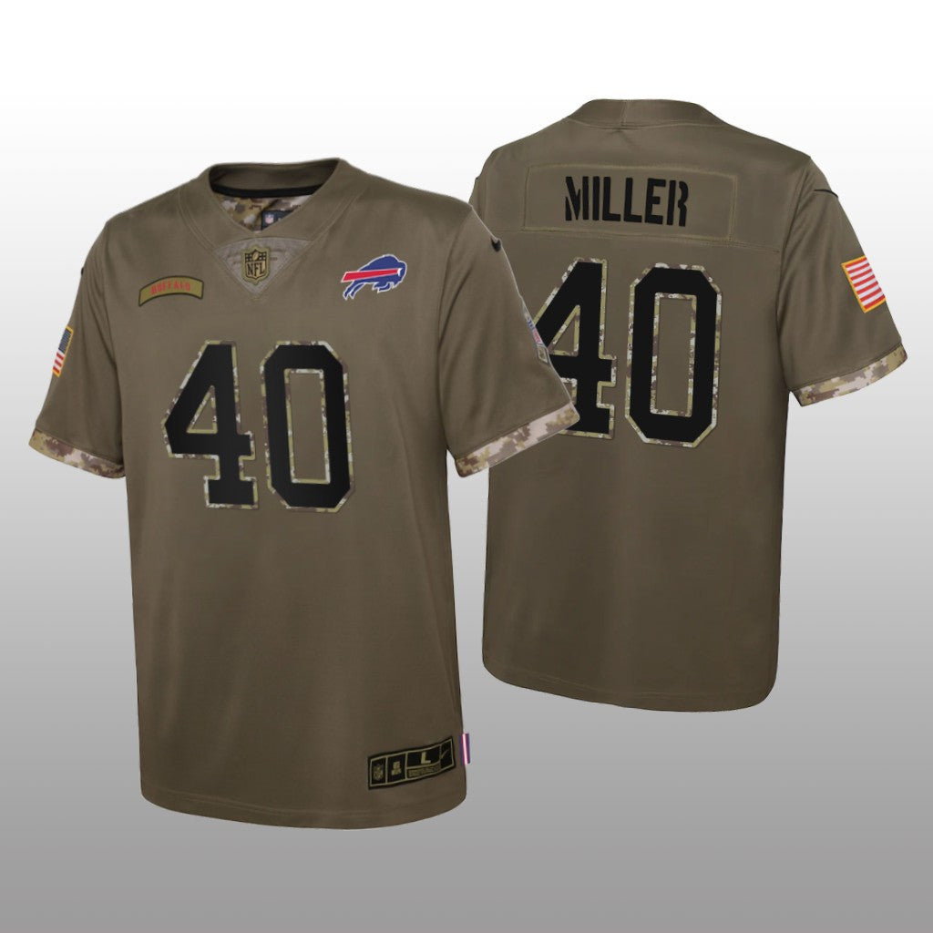 Buffalo Bills Von Miller Olive Limited Jersey Salute To Service Youth