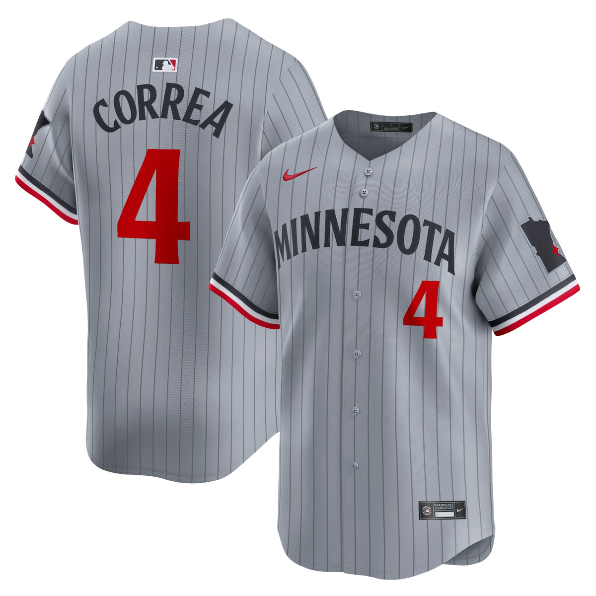 Carlos Correa Minnesota Twins Nike Road Limited Player Jersey Gray