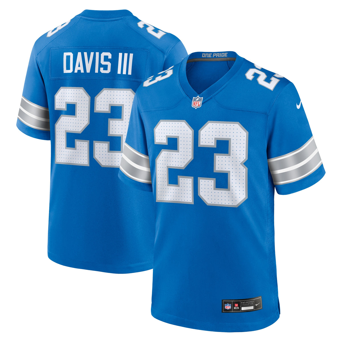 Carlton Davis III Detroit Lions Nike Game Jersey Blue