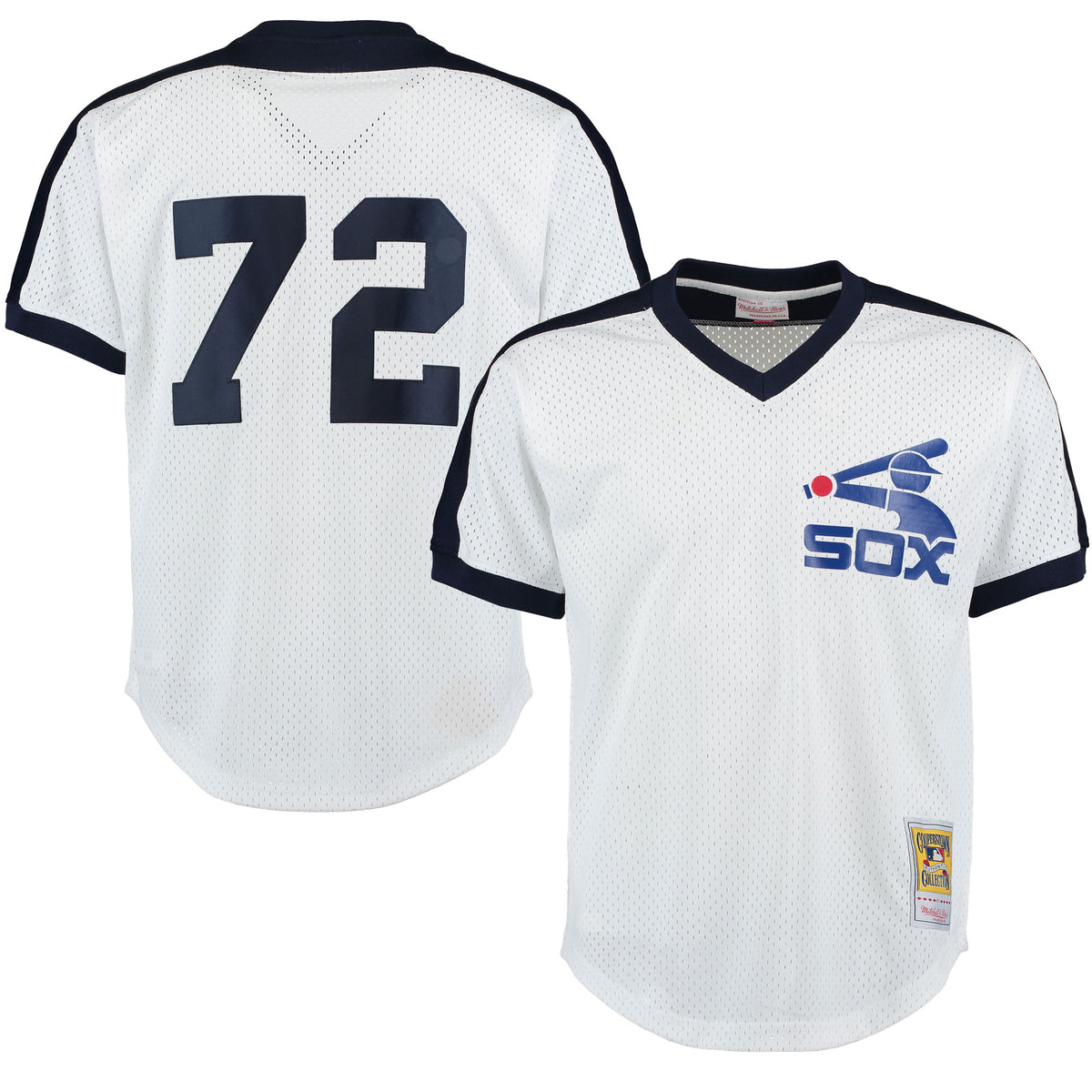 Carlton Fisk Chicago White Sox Mitchell Ness Cooperstown Mesh Batting Practice Jersey White