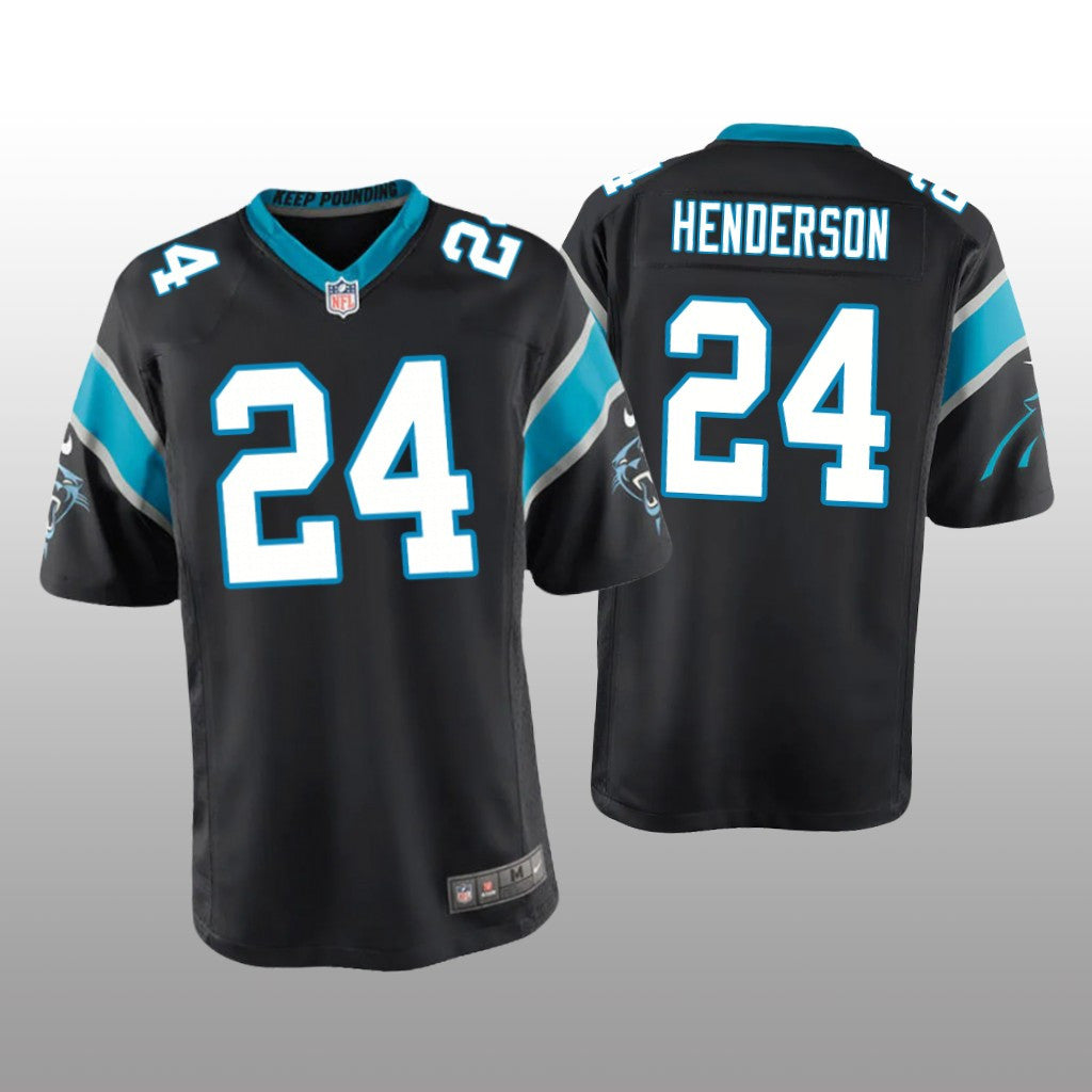 Carolina Panthers C.J. Henderson Black Jersey Game Youth
