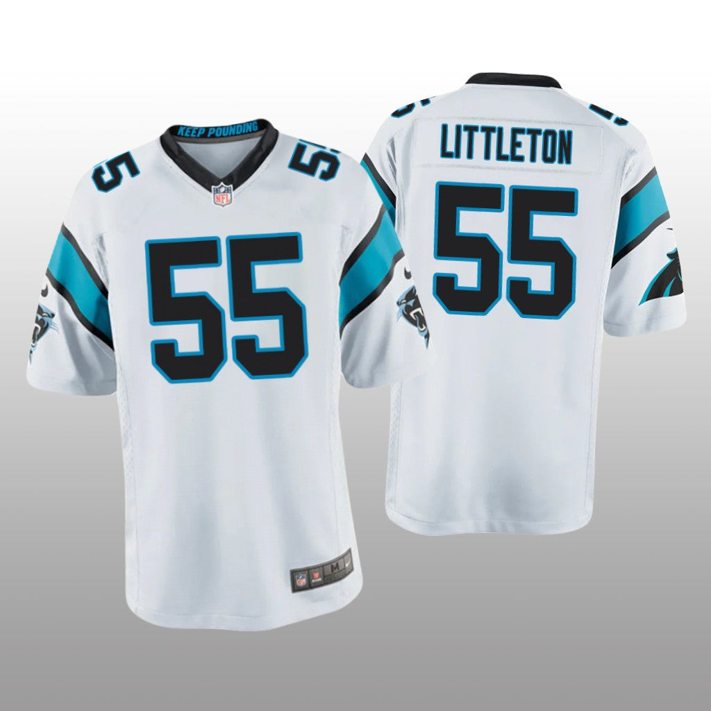 Carolina Panthers Cory Littleton White Jersey Game Youth