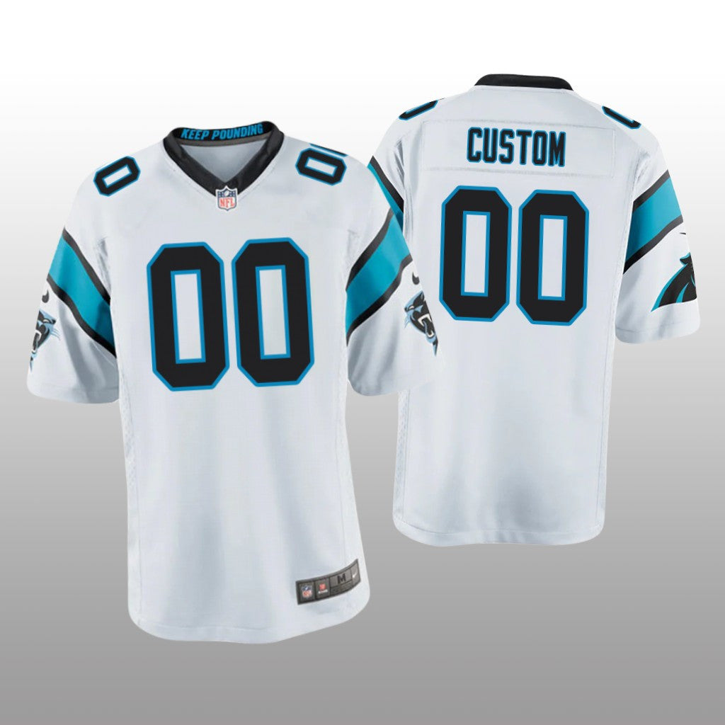 Carolina Panthers Custom White Jersey Game Youth