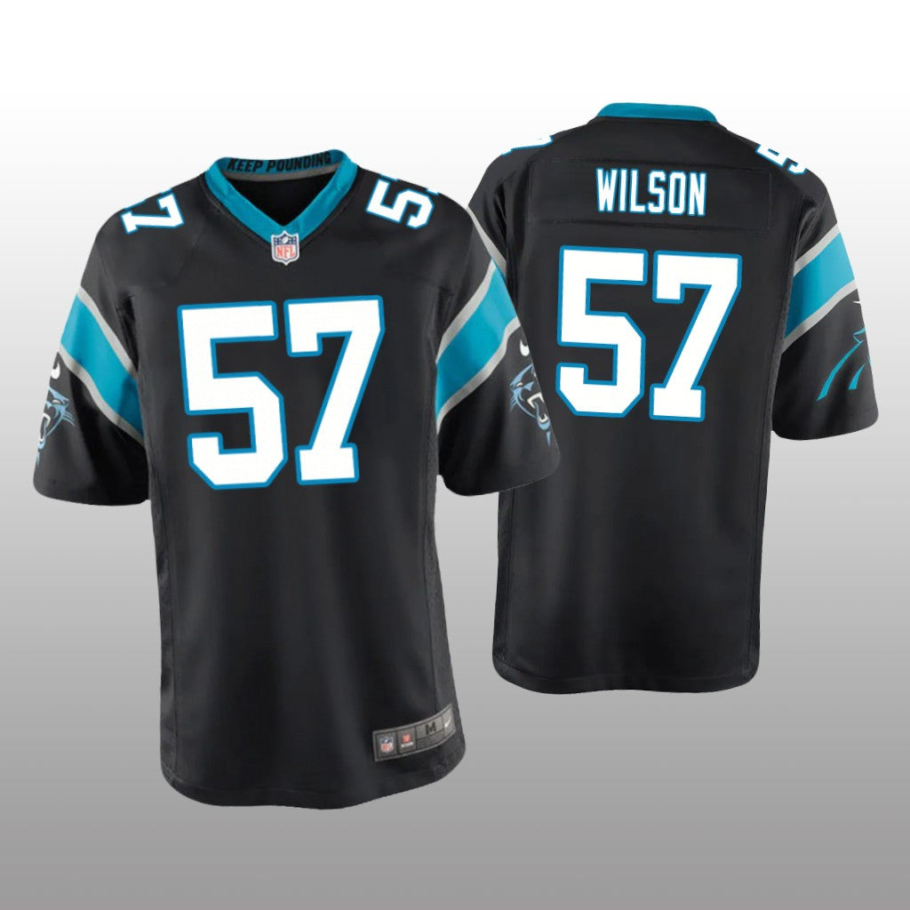 Carolina Panthers Damien Wilson Black Jersey Game Youth