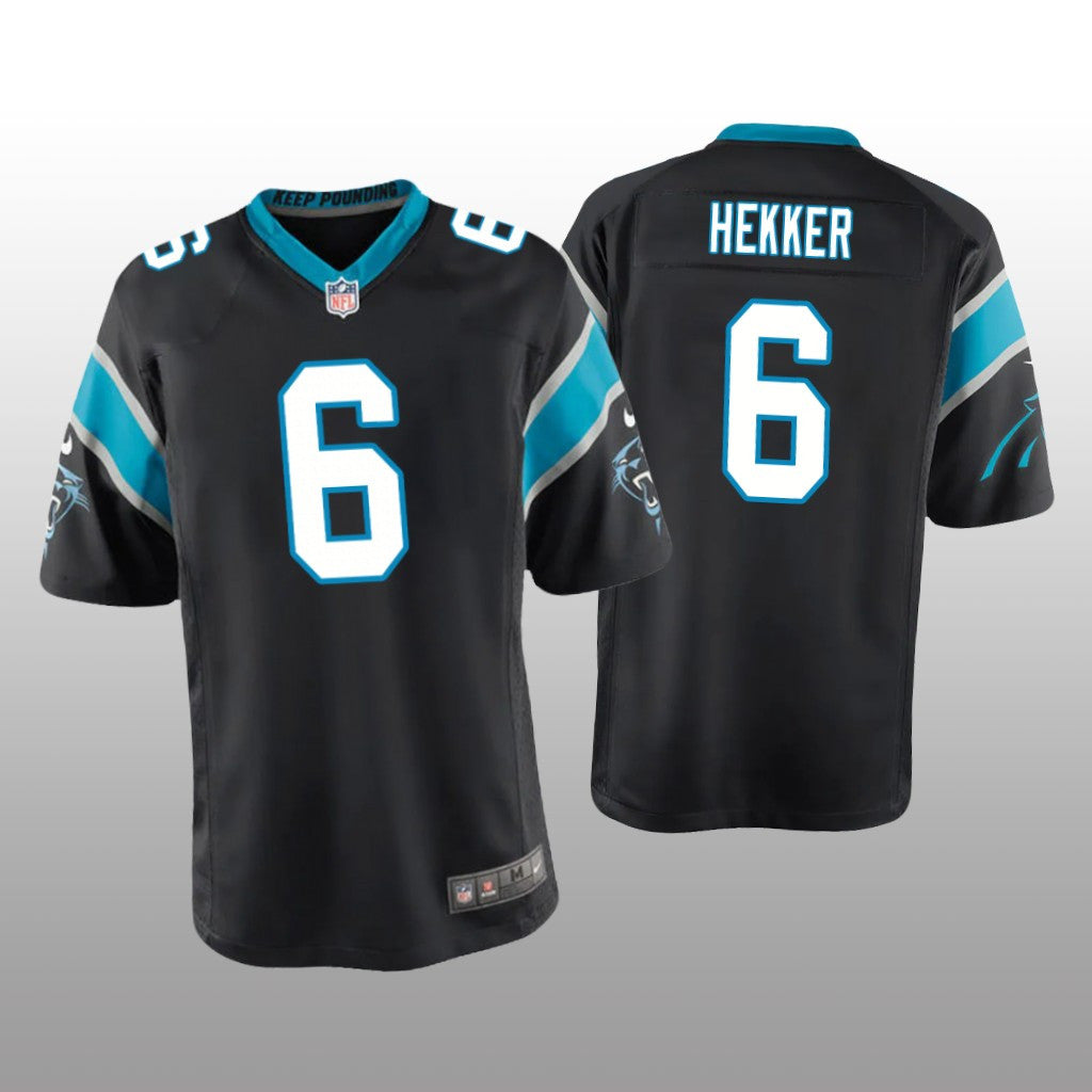 Carolina Panthers Johnny Hekker Black Jersey Game Youth