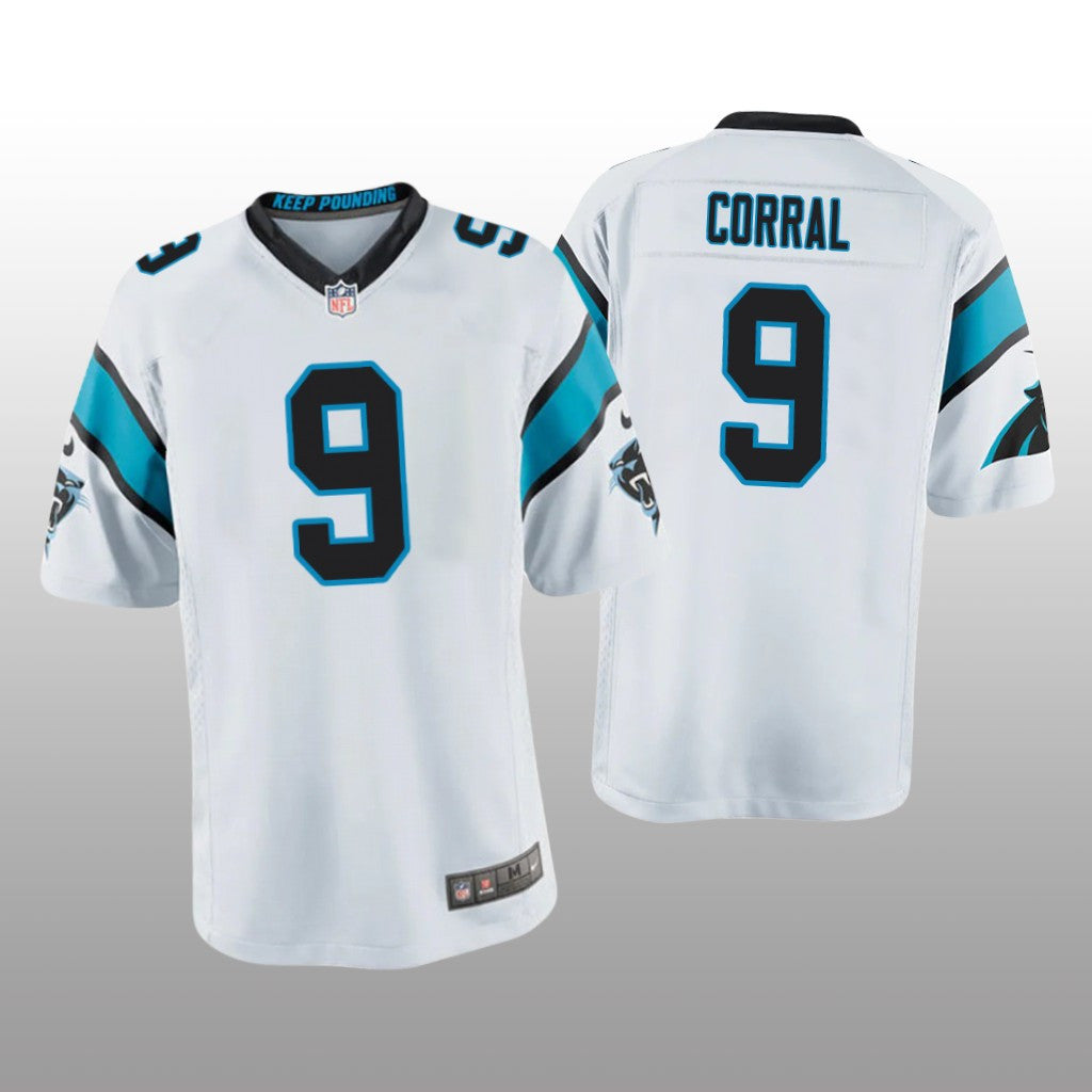 Carolina Panthers Matt Corral White Jersey Game Youth