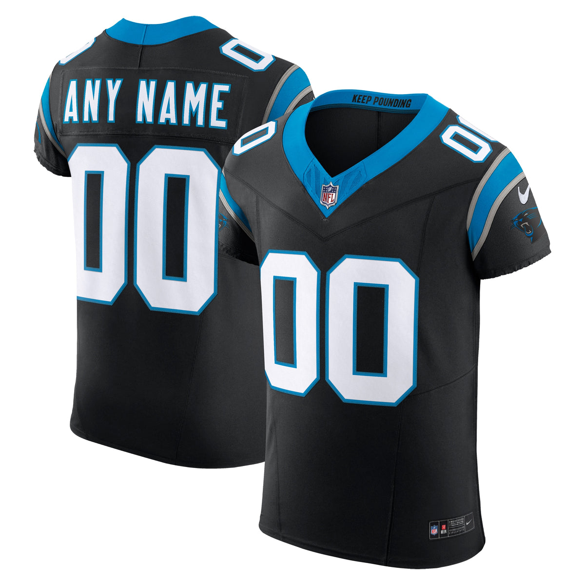 Carolina Panthers Nike Vapor F.U.S.E. Elite Custom Jersey Black