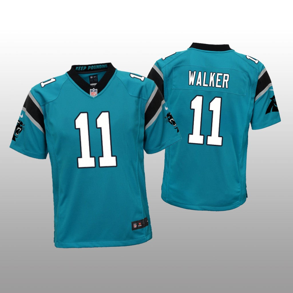 Carolina Panthers P.J. Walker Blue Jersey Game Youth