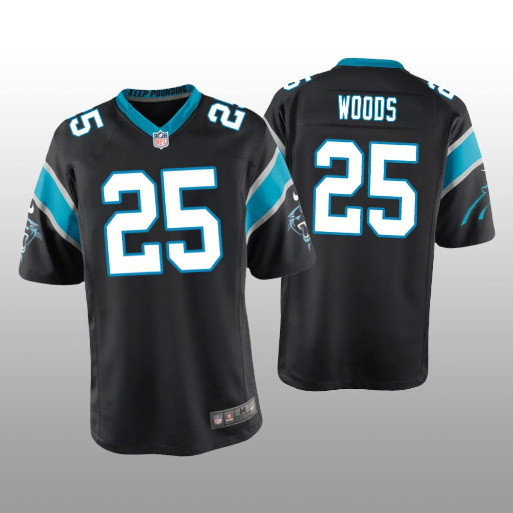 Carolina Panthers Xavier Woods Black Jersey Game Youth