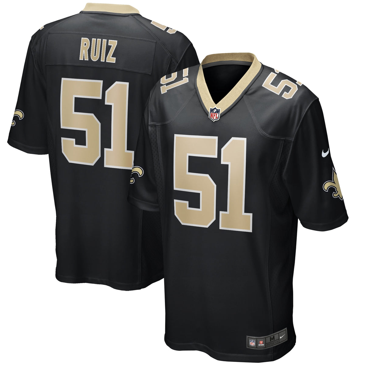 Cesar Ruiz New Orleans Saints Nike Game Jersey Black