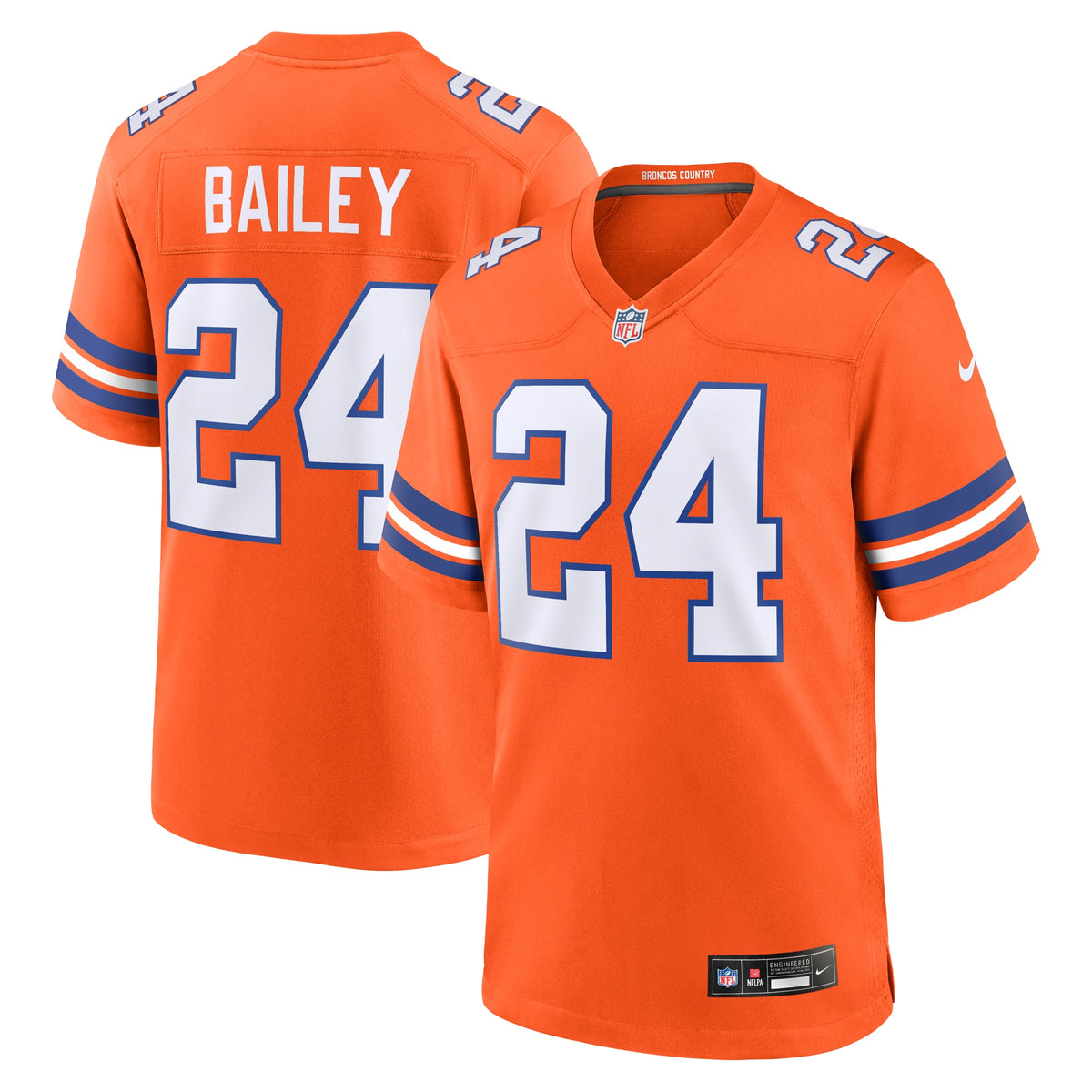 Champ Bailey Denver Broncos Nike Mile High Collection 1977 Throwback Retired Player Game Jersey Orange