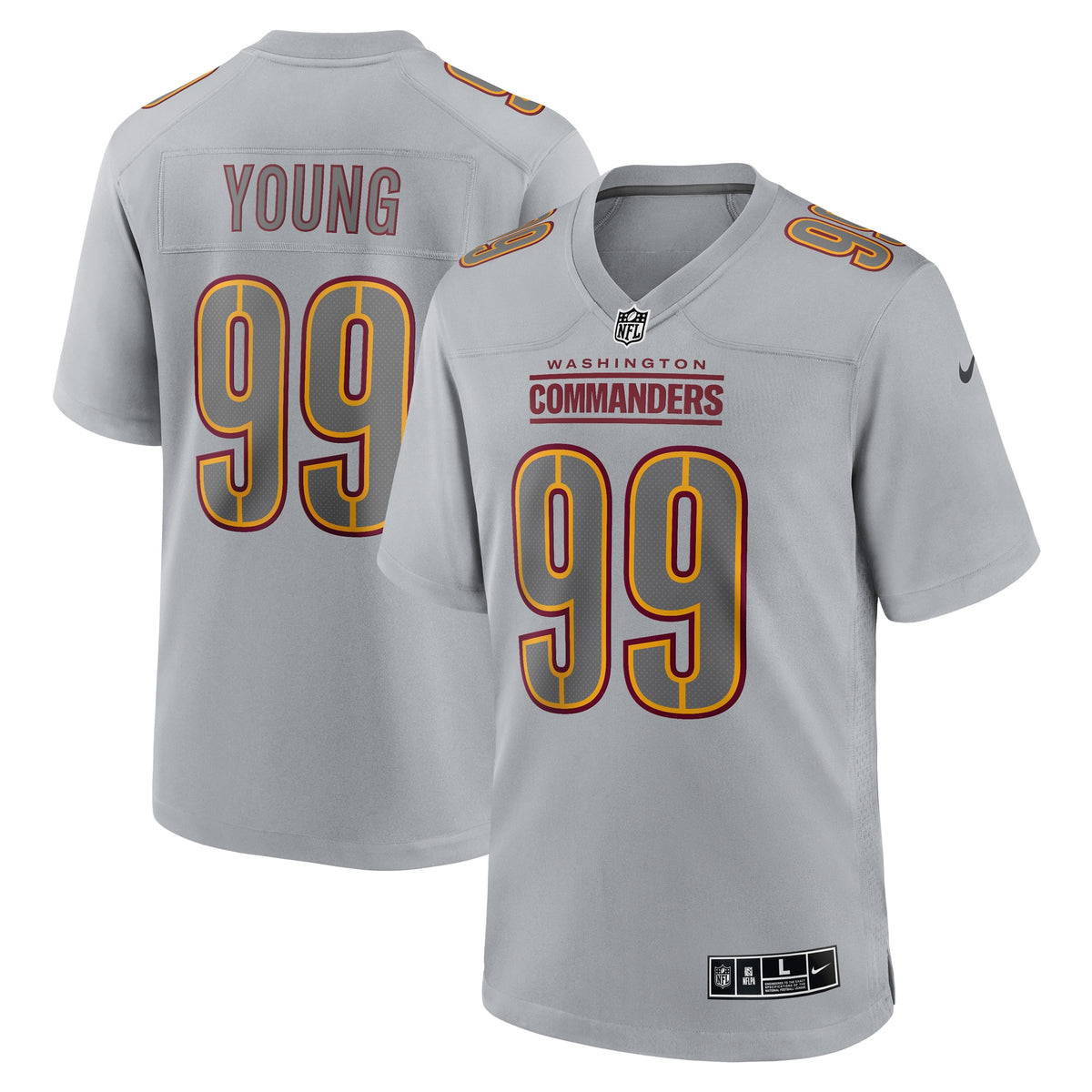 Chase Young Washington Commanders Nike Atmosphere Fashion Game Jersey Gray