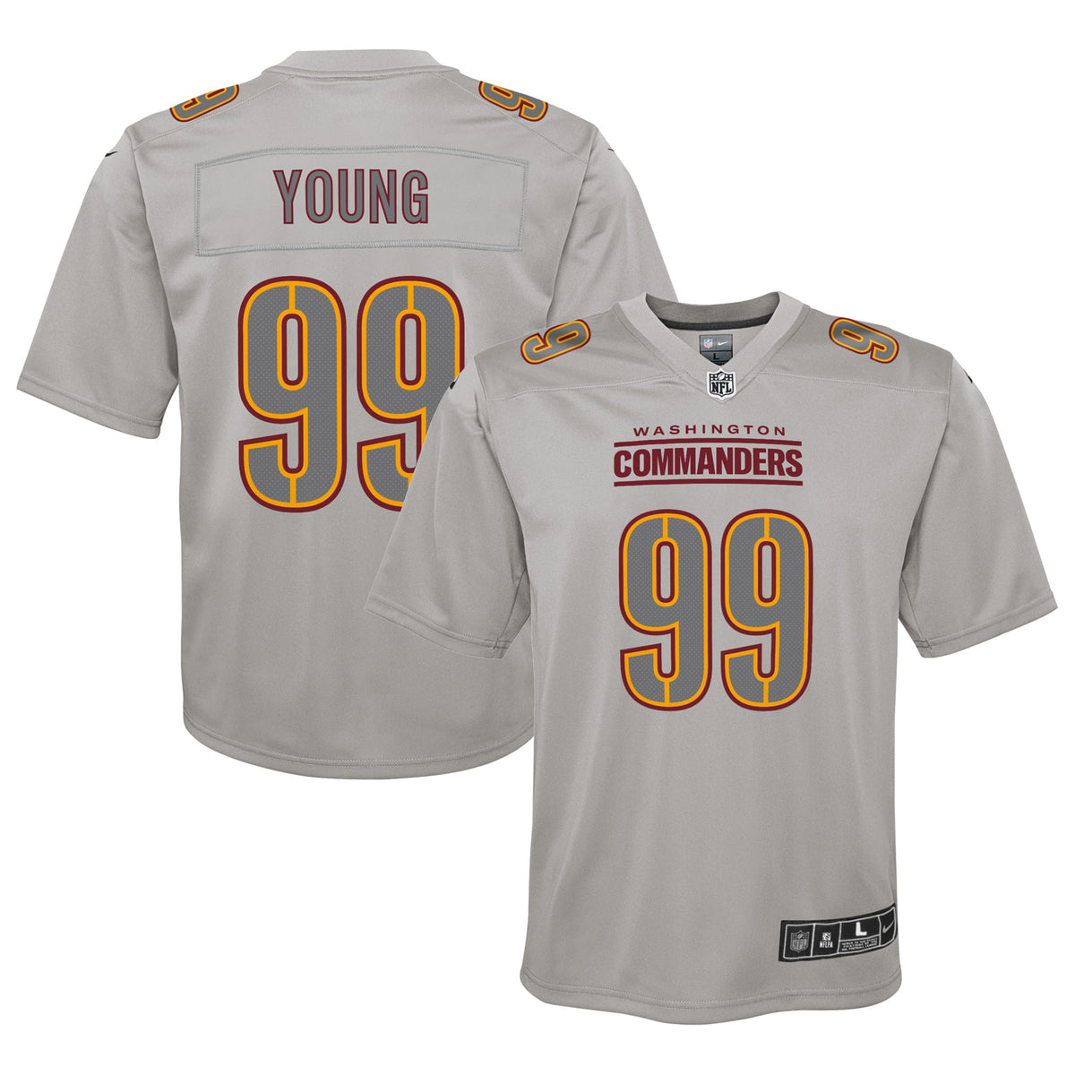 Chase Young Washington Commanders Nike Youth Atmosphere Fashion Game Jersey Gray