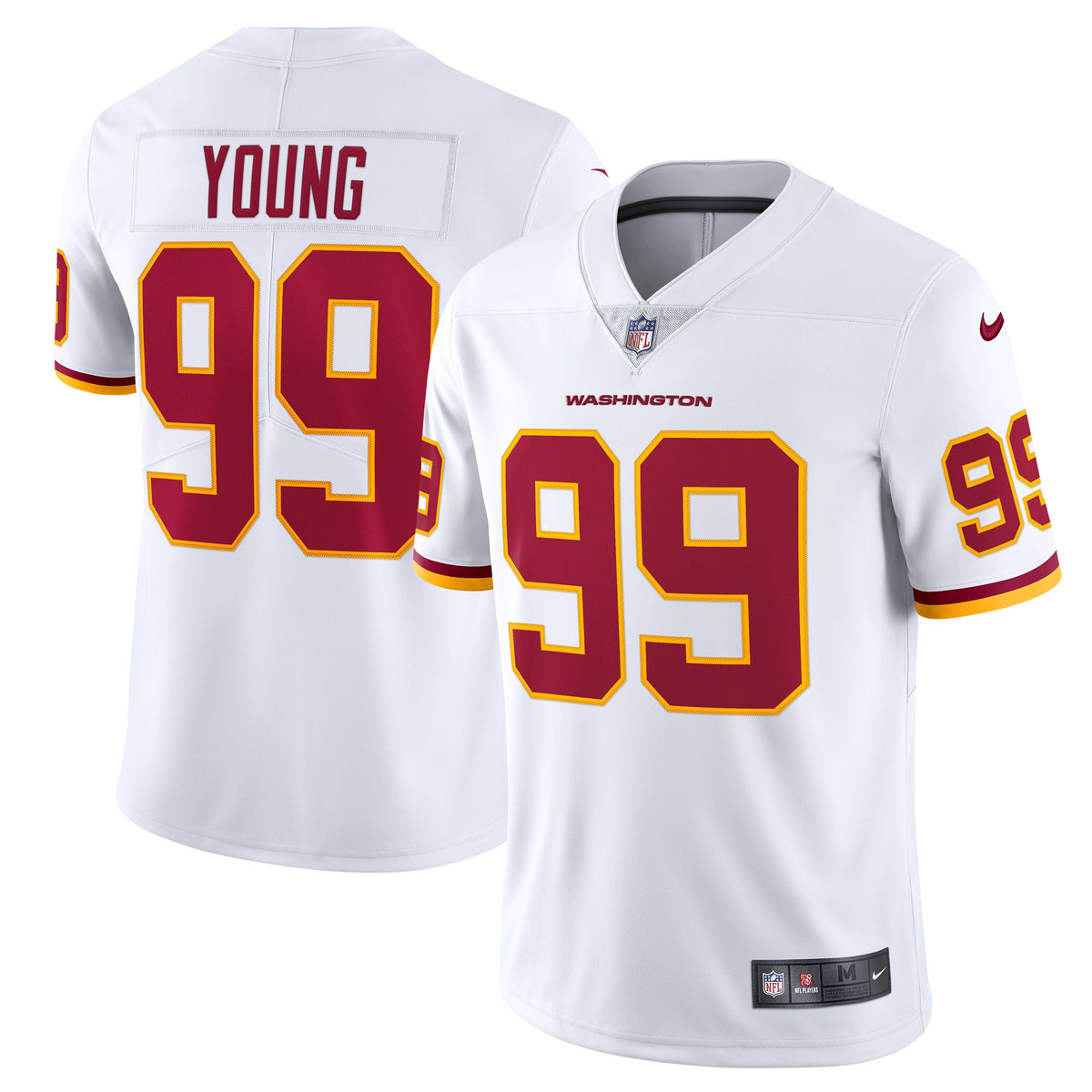 Chase Young Washington Football Team Nike Vapor Limited Jersey White