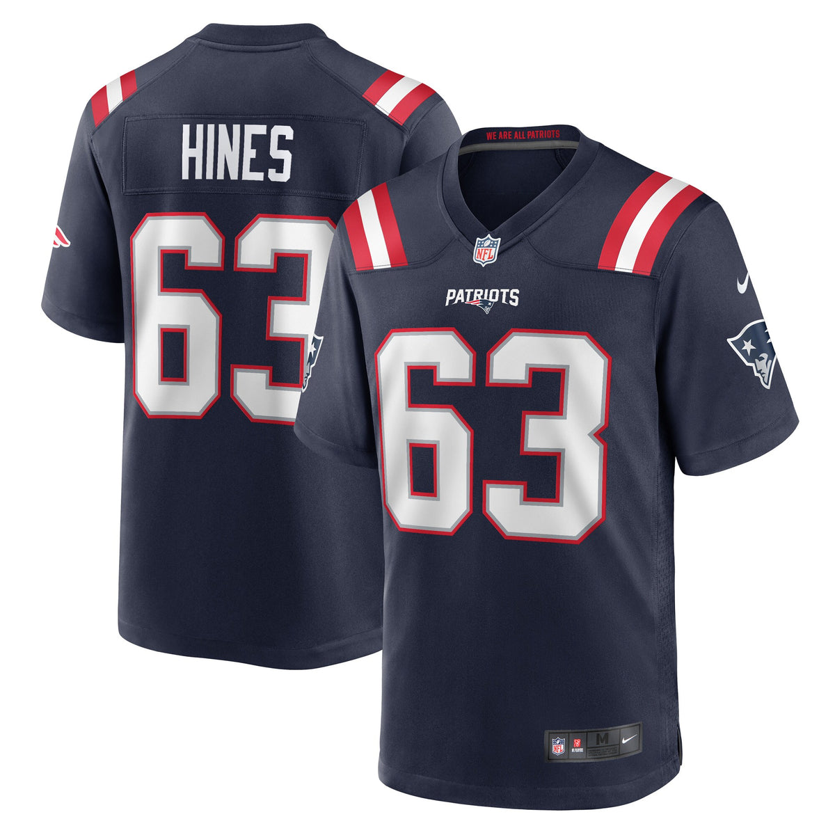 Chasen Hines New England Patriots Nike Game Player Jersey Navy