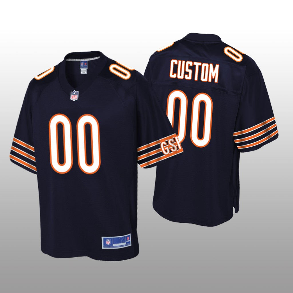 Chicago Bears # Navy Custom Pro Line Jersey Youth
