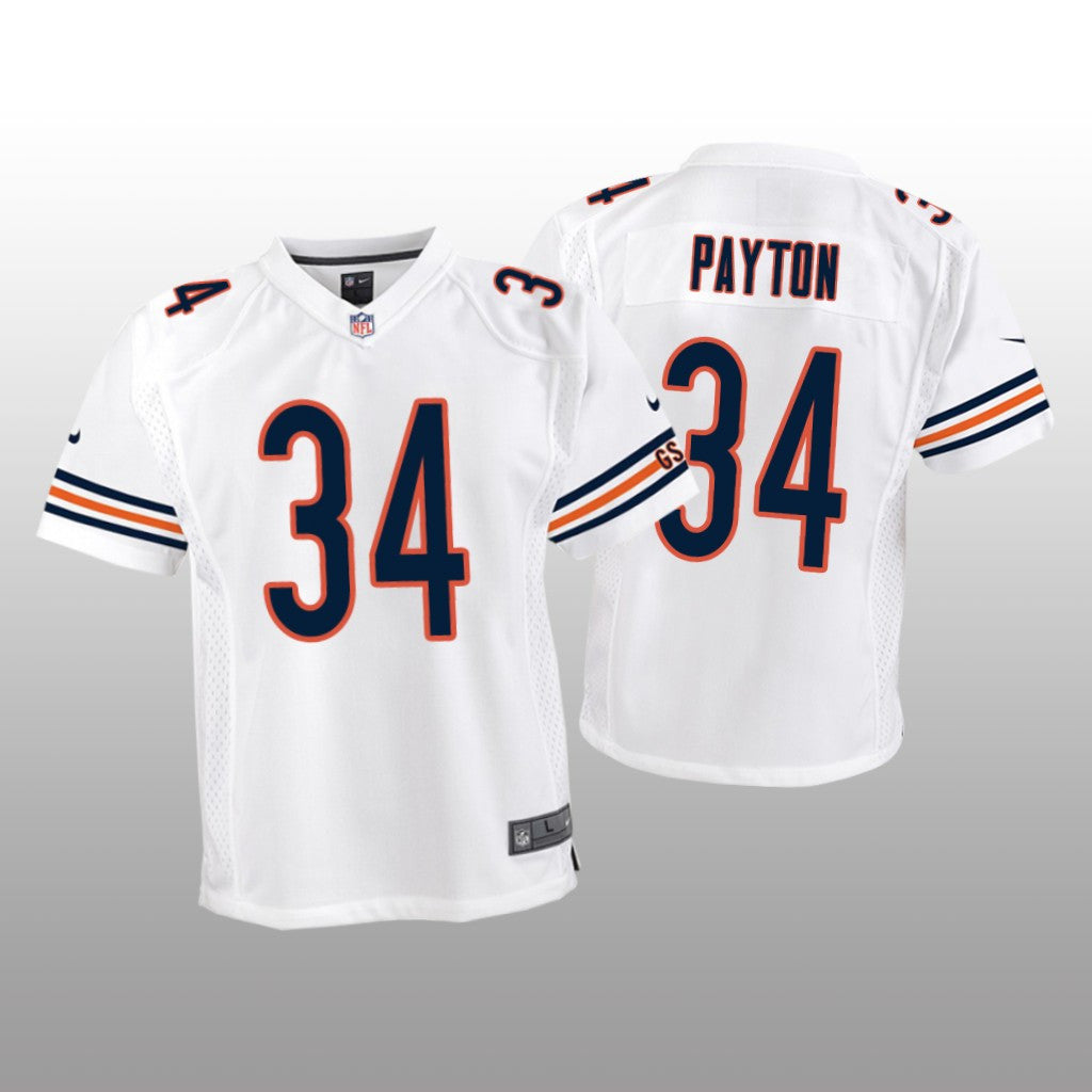 Chicago Bears #34 White Walter Payton Game Jersey Youth