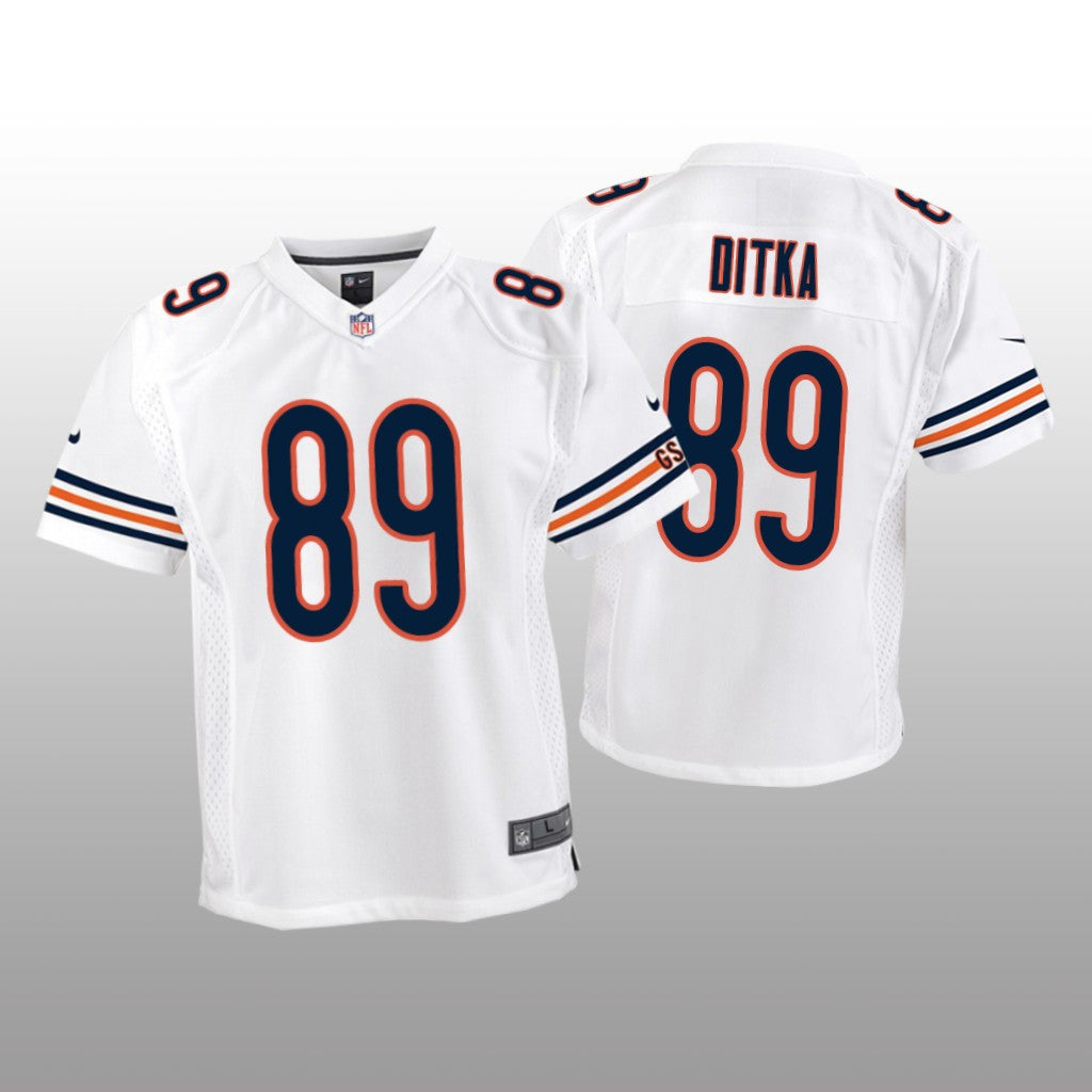 Chicago Bears #89 White Mike Ditka Game Jersey Youth