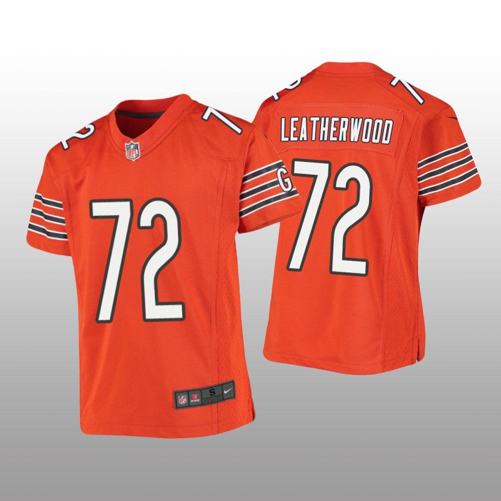 Chicago Bears Alex Leatherwood Orange Jersey Game Youth