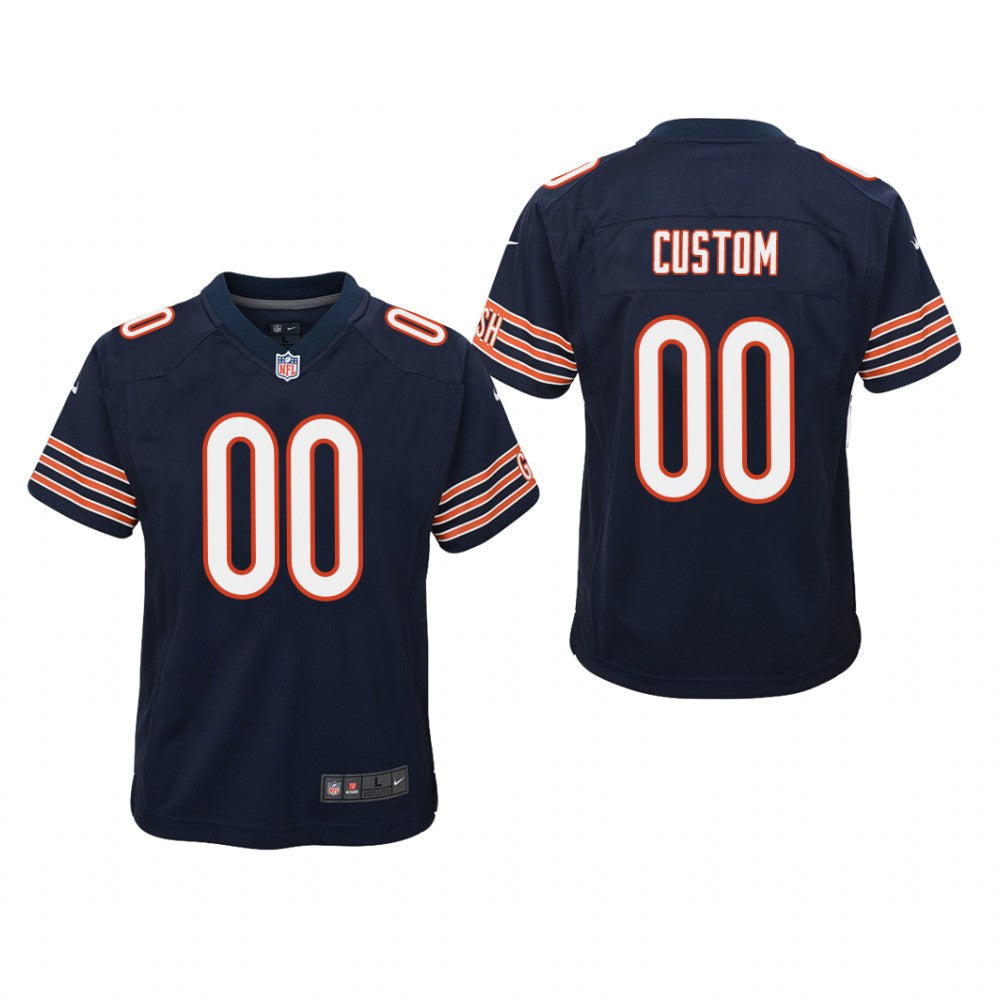 Chicago Bears Custom Navy Jersey Game Youth