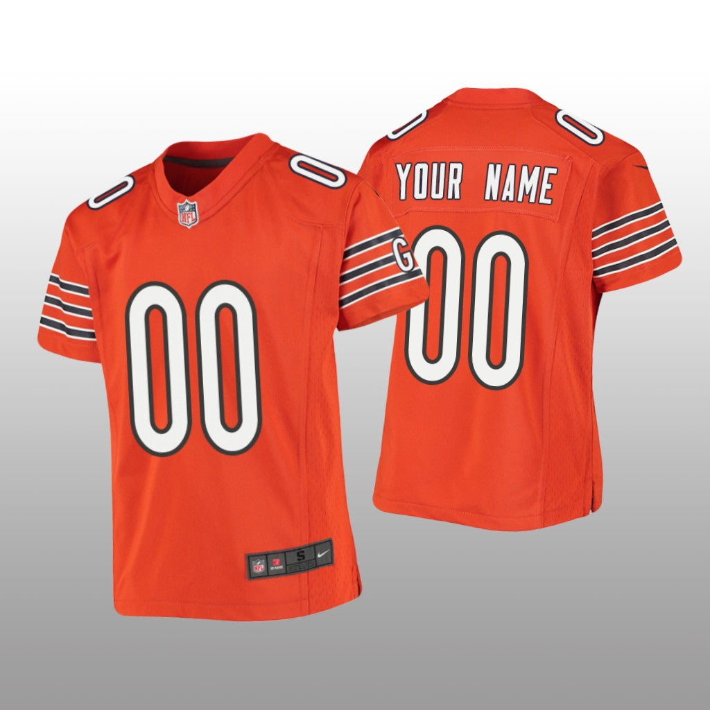 Chicago Bears Custom Orange Jersey Game Youth