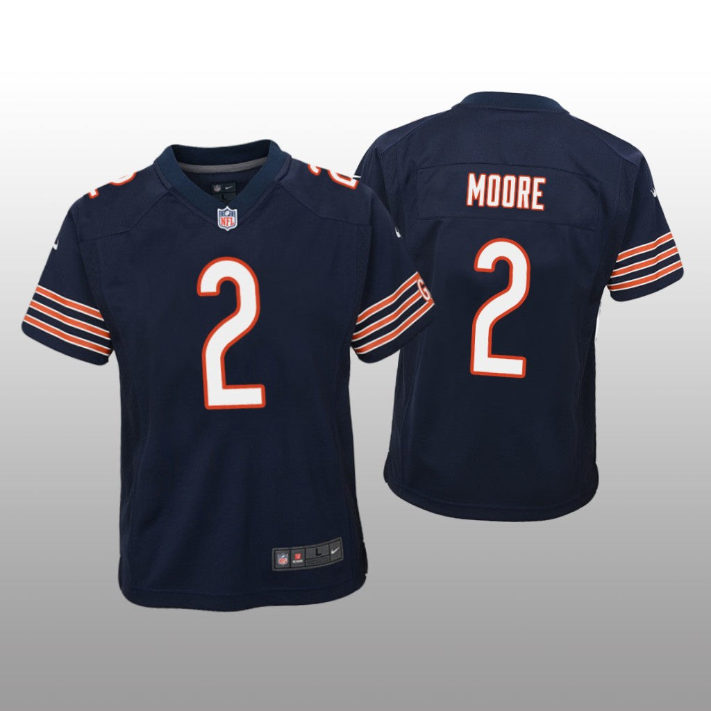 Chicago Bears D.J. Moore Navy Jersey Game Youth