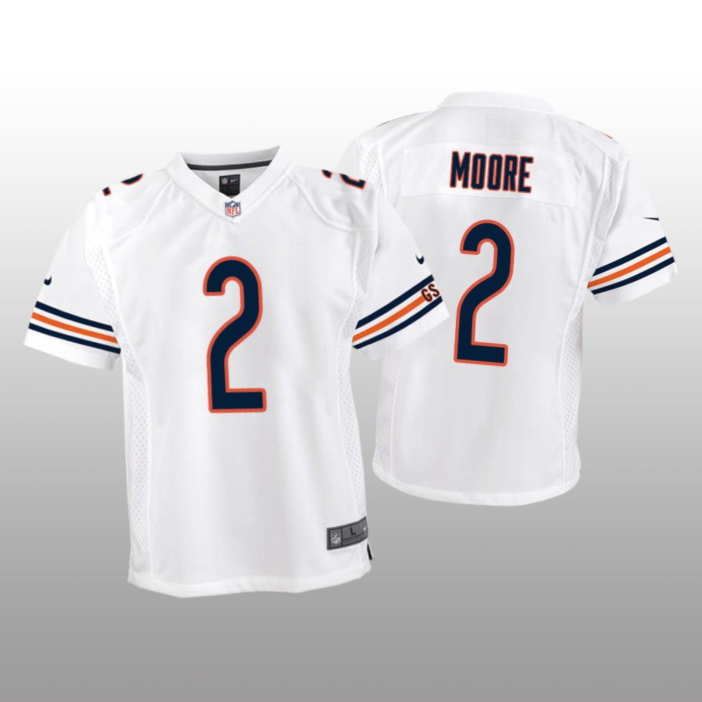 Chicago Bears D.J. Moore White Jersey Game Youth